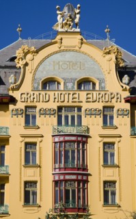 CZECH REPUBLIC, Bohemia, Prague, The Art Nouveau Hotel Europa in Wenceslas Square in the New Town