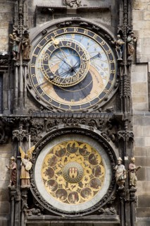 CZECH REPUBLIC, Bohemia, Prague, The Astronomical Clock on The Town Hall in the Old Town Square