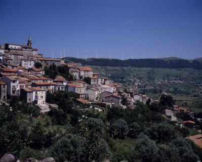 ITALY, Abruzzi, Chieti, Wind generators close to Castiglione Messer Marino.