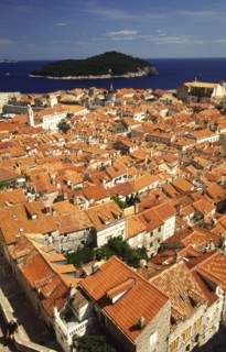 CROATIA, Dalamatia, Dubrovnik, "Vew of the old town from the curtain wall