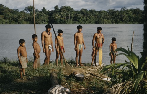 COLOMBIA, Choco Region, Noanama Tribe, "Male members of a family from Saija, another Noanama