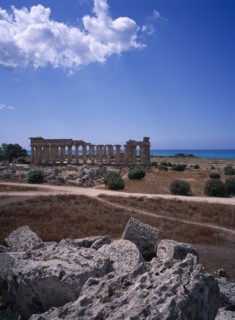 ITALY, Sicily, Trapani, "Ruins of Selinunte, an abandoned ancient Greek city, with ruins of an