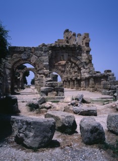 ITALY, Sicily, Messina, "Part of Tyndaris, Greek - Roman ruins. Ginnasio or Basilica"
