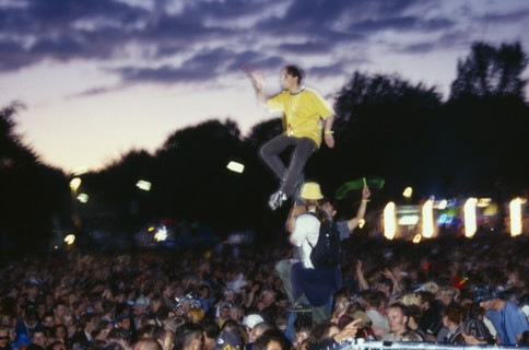 GERMANY, Berlin, Crowd partying through the night during Berlin Love Parade.