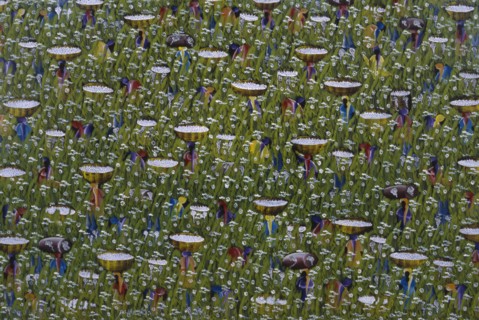 DOMINCIAN REPUBLIC, Arts, Detail of local artwork depicting field workers