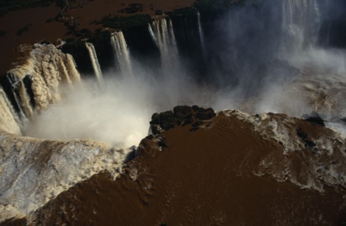 BRAZIL, Foz do Iguacu, Aerial view of the Devil’s throat.