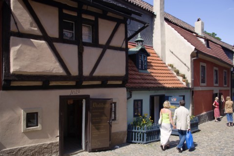 CZECH REPUBLIC, Bohemia, Prague, "Golden Lane within Prague Castle in Hradcany. Originally built