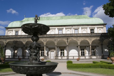 CZECH REPUBLIC, Bohemia, Prague, The Singing Fountain and the Belvedere in the Royal Gardens beside