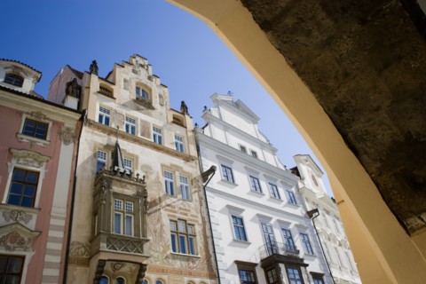CZECH REPUBLIC, Bohemia, Prague, The Storch house and At The Stone Ram (the name of the house) in