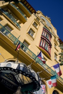 CZECH REPUBLIC, Bohemia, Prague, The 1906 Art Nouveau Hotel Europa in Wenceslas Square in the New