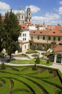 CZECH REPUBLIC, Bohemia, Prague, The 18th Century Vrtba Gardens with the Church of St Nicholas