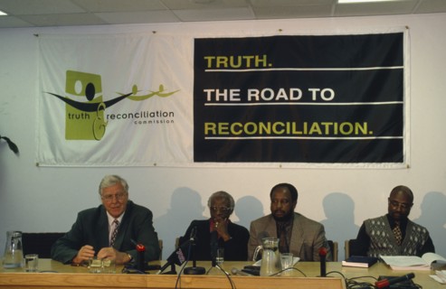 SOUTH AFRICA, Western Cape, Cape Town, TRC Truth and Reconciliation Commission press conference.