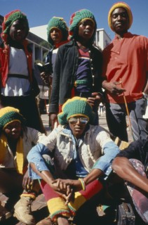 ZIMBABWE, Harare, Zimbabwean rastafarians in town on a Saturday.