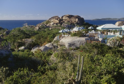 BRITISH VIRGIN ISLANDS, Virgin Gorda, The Baths. Granite boulders amongst plants and vegetation