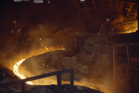 EGYPT, Industry, Men working in steel works