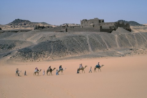 EGYPT, Nile Valley, Aswan, Monastery of St Simeon.  Deserted monastery on the west bank of the