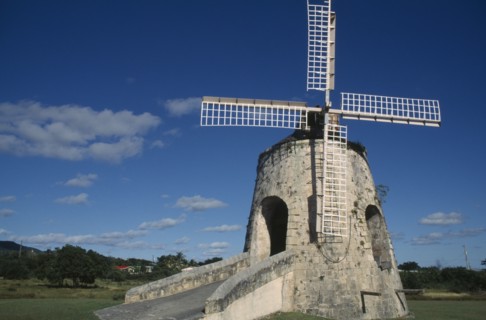 US VIRGIN ISLANDS, St Croix, Whim Estate, Windmill on estate restored to the way it was under
