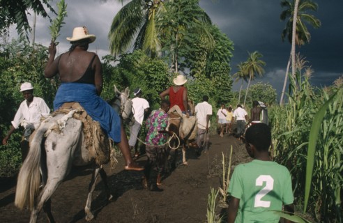 HAITI, Voodoo, Saut d’Eau pilgrimage to waterfall which voodooists visit to bathe and purify