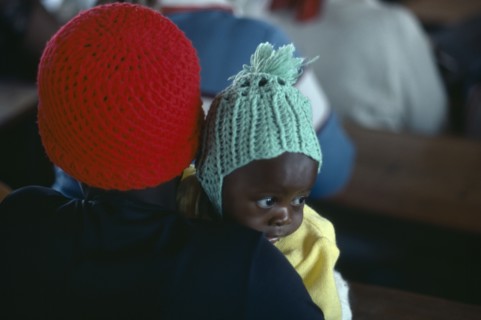 SOUTH AFRICA, Kwazulu Natal, Mother and baby attending Sunday church service.