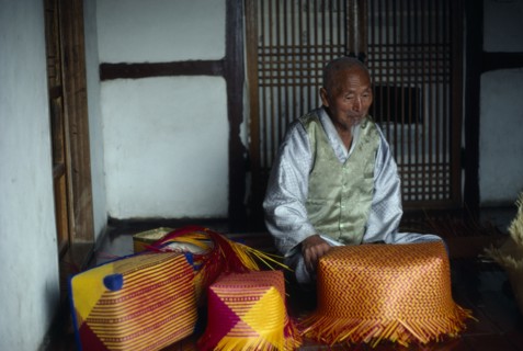 SOUTH KOREA, People, Men, Portrait of Kim Tong Yon a master bamboo craftsman who has been declared