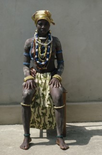 GHANA, Tribal People, Fante girl at dipa initiation ceremony held at onset of menstruation.  Every