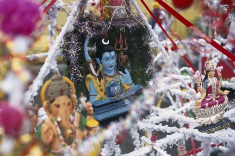 MAURITIUS, Religion, Hindu, Pilgrimage kanwar containing figures of the Hindu gods decorated with