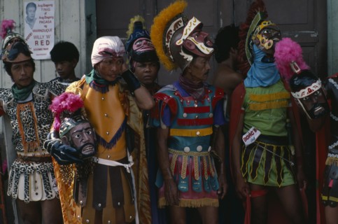 PHILIPPINES, Marinduque, Boac, Moriones Festival passion play re-enactment of the story of the