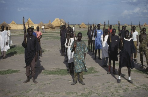 SUDAN, South, Sudan People’s Liberation Army.  Armed Nuer soldiers.