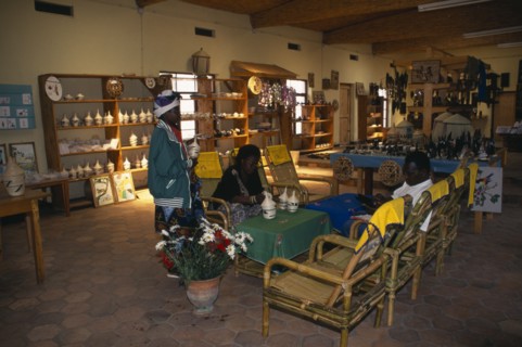 RWANDA, Gisenyi, Kiaka Artisans Co-op producing goods for export and local consumption.  The area