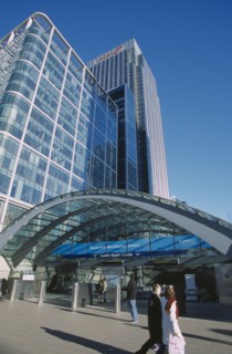 ENGLAND, London, Canary Wharf Underground station entrance.