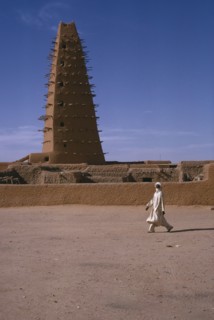 NIGER, Agades, The Grand Mosquee.  Originally built in 1515 and then renovated and rebuilt in 1844