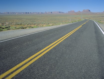 USA, Arizona, Monument Valley, View from the east on Highway 163 leading to the valley