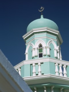 SOUTH AFRICA, Western Cape, Cape Town, Bo Kapp District. Chiappini Street. Minaret of a small