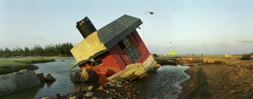 INDIA, Tamil Nadu, Nagapattinam, Government office destroyed by the Indian Ocean Tsunami of 26th