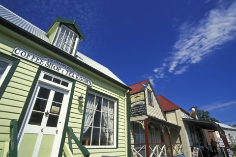 AUSTRALIA, Tasmania, Stanley, "Store fronts in this popular historic north west tourist