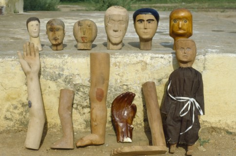 BRAZIL, Paraiba, Patos, Voodoo offerings.  Images are made to request a favour.  Votive images