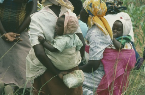 ZIMBABWE, Children, Carrying, Members of a woman’s agricultural co-operative  carrying their