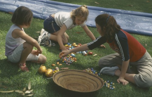 AUSTRALIA, Western Australia, Mandurah, Children on Easter egg hunt.