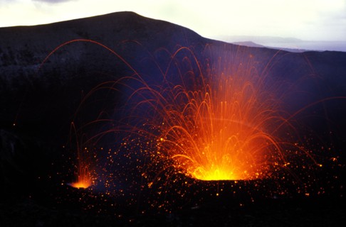 PACIFIC ISLANDS, Melanesia, Vanuatu, "Tanna Island. Yasur Volcano, Eruptions from vents in the
