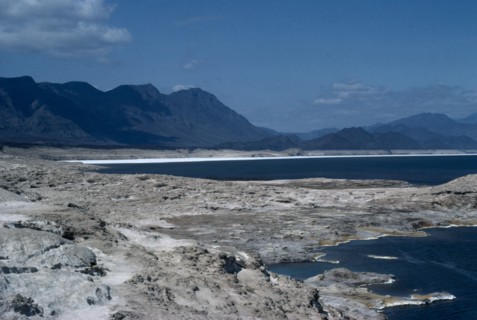 DJIBOUTI, Lake Assal, "Salt lake at 155m below sea level, the lowest point in Africa and the most