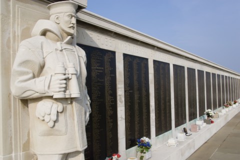 ENGLAND, Hampshire, Portsmouth, World War Two Naval Memorial on Southsea seafront designed by Sir