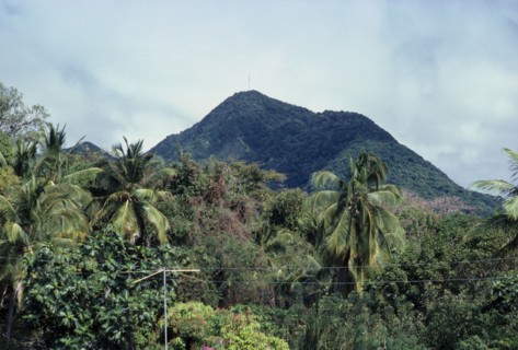 MONTSERRAT, Landscape, Landscape covered with dense tropical rainforest.