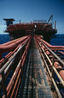 TRINIDAD, Galeota Point, Amoco oil platform.