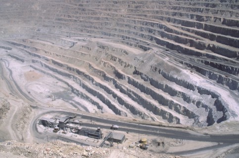 CHILE, Antofagasta, Chuquicamata, "Copper Mine, detail of the industrial landscape."