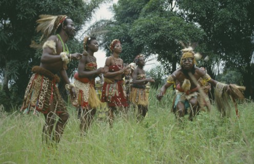 CONGO, Tribal Peoples, Traditional dancers.