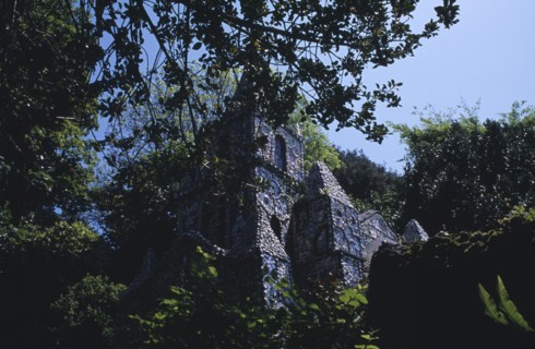 UNITED KINGDOM, Channel Islands, Guernsey, St Andrews. Les Vauxbelets.The Little Chapel seen