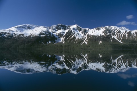 NORWAY, Svartisen Glacier, Rocky coastline.