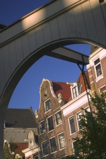 HOLLAND, North, Amsterdam, Detail of typical Dutch architecture.
