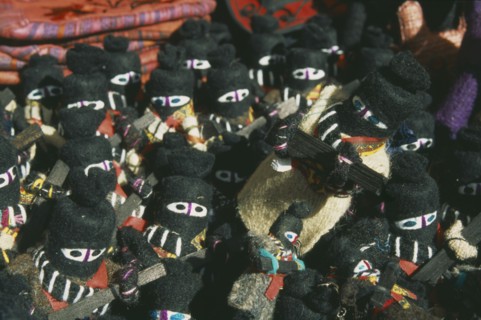 MEXICO, Chiapas, San Cristobal, "Zapatista, subcomandante Marcos. Dolls on sale in a street market