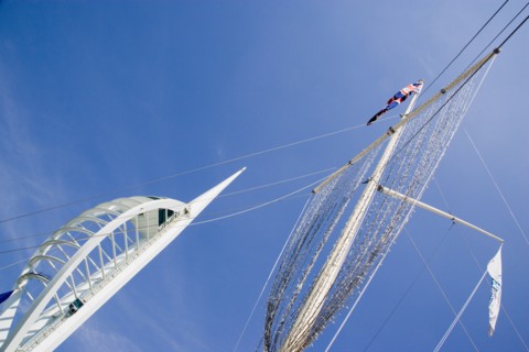 ENGLAND, Hampshire, Portsmouth, The Spinnaker Tower the tallest public viewing platforn in the UK
